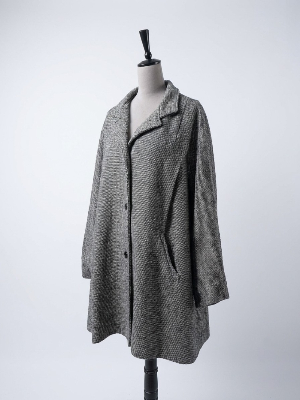 Gray Women's Wool-Blend Car Coat